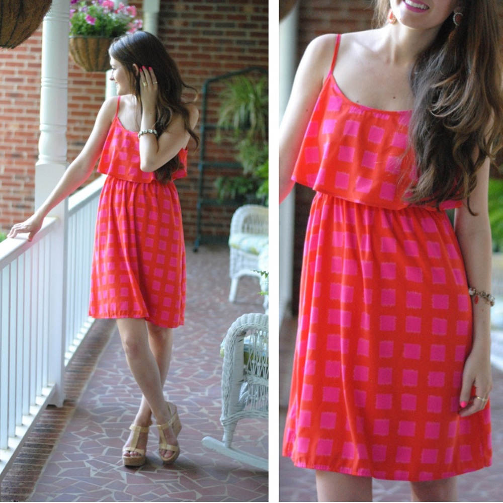 Peach Love CA Caitlin Flounce Top Summer Dress Size Small S